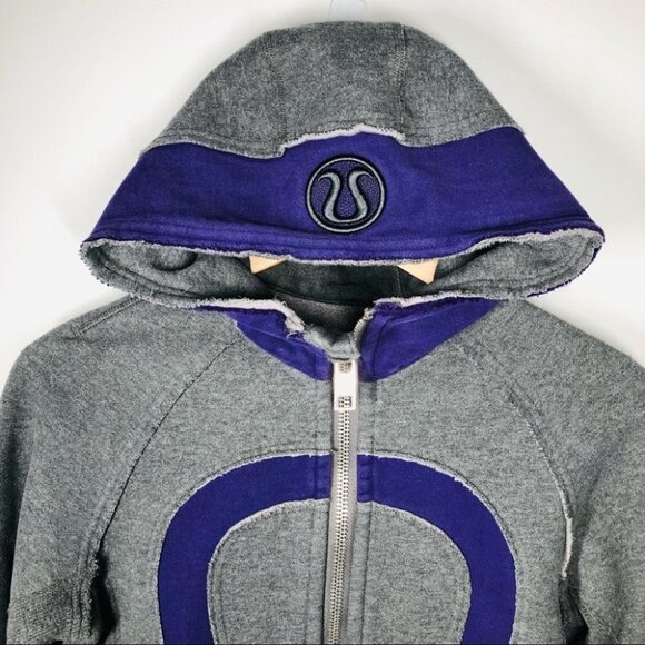 Lululemon Dark Classic Sport Gray & Lolo Limited Edition Distressed Scuba Hoodie - Picture 4 of 8